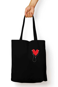 Listen to your heart zipper tote bag