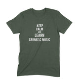 Keep Calm and Learn Carnatic Music (White text) T-shirt - Unisex - Madras Merch Market 