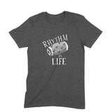 Rhythm is Life Black and White T-shirt - Unisex - Madras Merch Market 