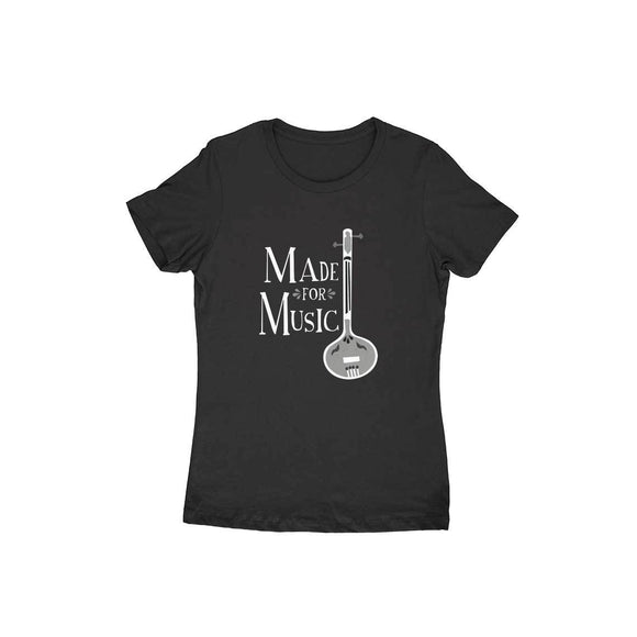 Made for Music Black and white T-shirt - Women - Madras Merch Market 