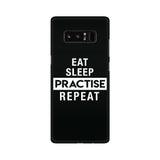Eat Sleep Practise Repeat Phone Cover - Black (Apple, Samsung, Vivo and OnePlus) - Madras Merch Market 
