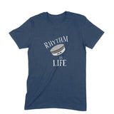 Rhythm is Life (Kanjira) Black and White T-shirt - Unisex - Madras Merch Market 