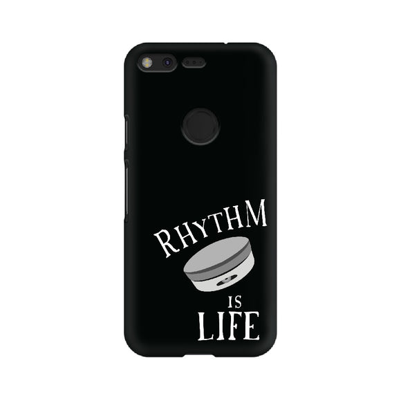 Rhythm is Life (Kanjira) Black and White phonecover - Madras Merch Market 
