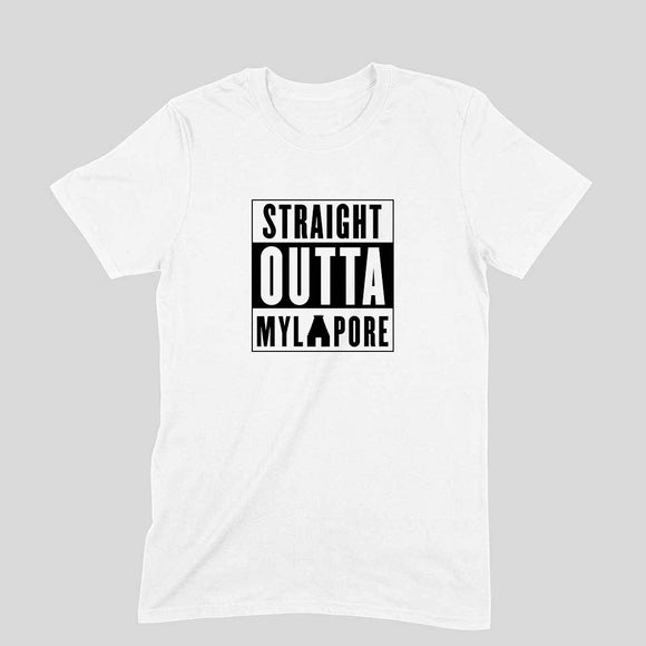 Straight Outta Mylapore (Black Text) T-shirt - Unisex - Madras Merch Market 