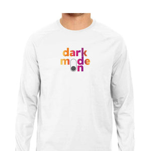 Dark Mode ON Full Sleeve T-shirt (Light) - Unisex - Madras Merch Market 
