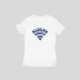 Wifi Irundha Varen T-shirt (Blue Text) - Women - Madras Merch Market 