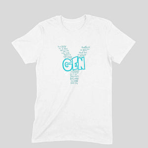 Gen Y Starter Pack T-shirt (Blue Text) - Unisex - Madras Merch Market 