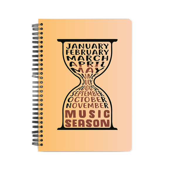 Music Season Hourglass Notebook - Madras Merch Market 