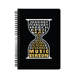 Music Season Hourglass Notebook - Madras Merch Market 