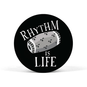Rhythm is Life Black and White Popgrip - Madras Merch Market 