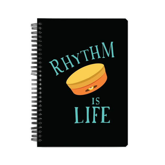 Rhythm is Life (Kanjira) Notebook - Madras Merch Market 