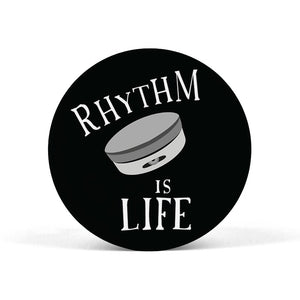 Rhythm is Life (Kanjira) Black and White Popgrip - Madras Merch Market 