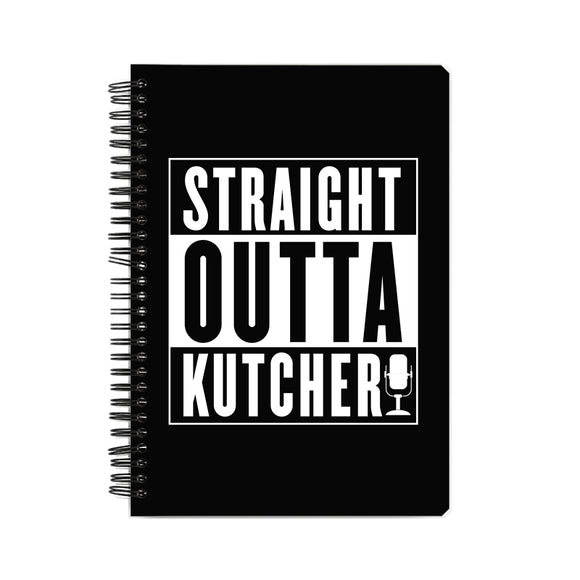 Straight Outta Kutcheri (White text) Notebook - Madras Merch Market 